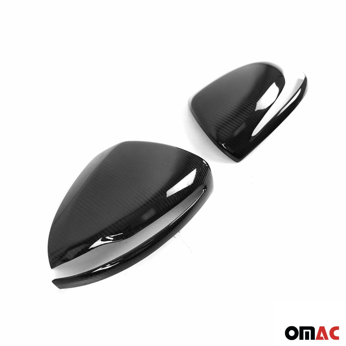 Mercedes E-Class W213 Mirror Cover - Omac - Carbon Fiber - Gloss Black - '17-'23